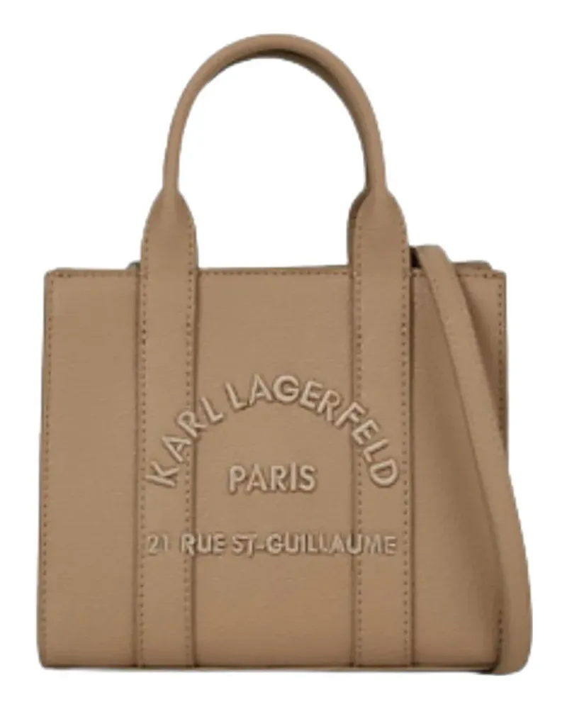 Karl Lagerfeld Eckige Tote Bag mit Prägung - Nude Nude