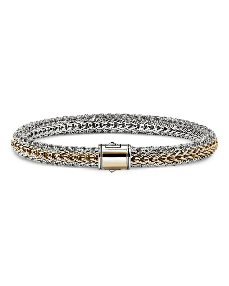 John Hardy 14kt Gelbgold- und Sterlingsilber-Armband Silber