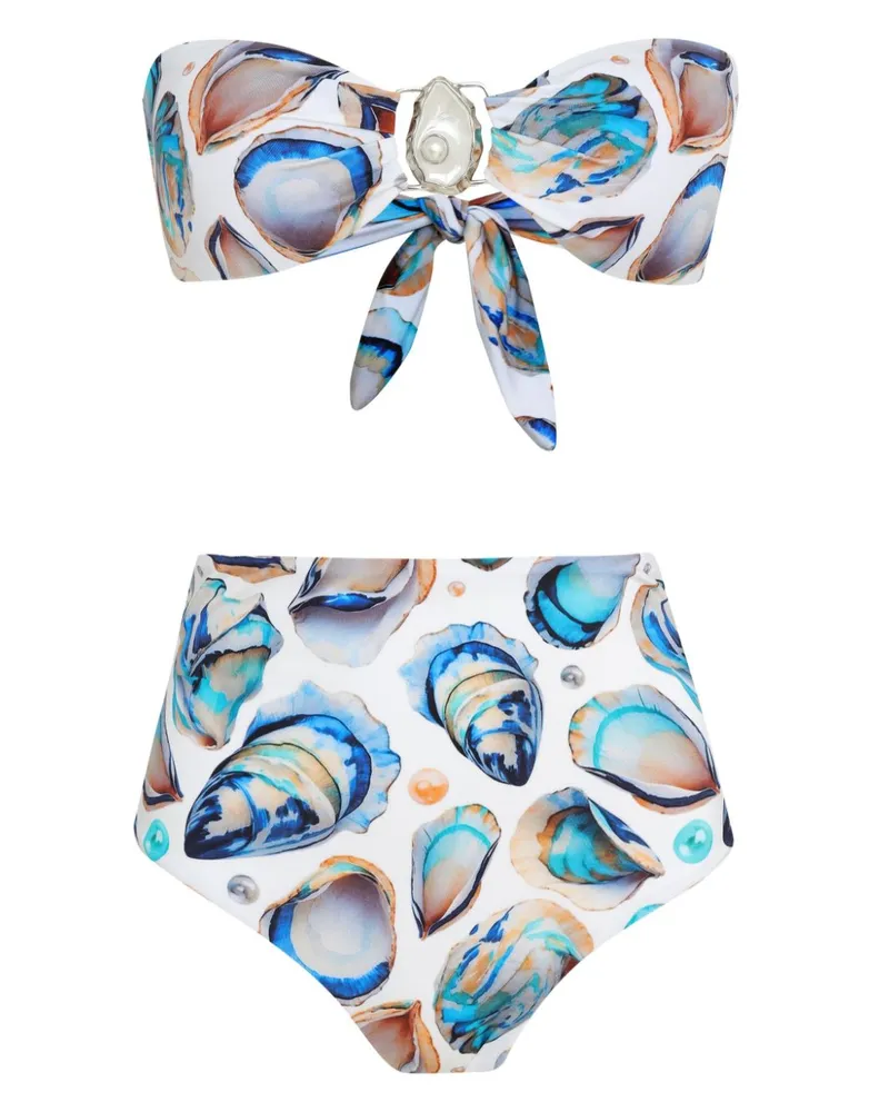 BRIGITTE Bikini mit Muschel-Print - Weiß Weiß