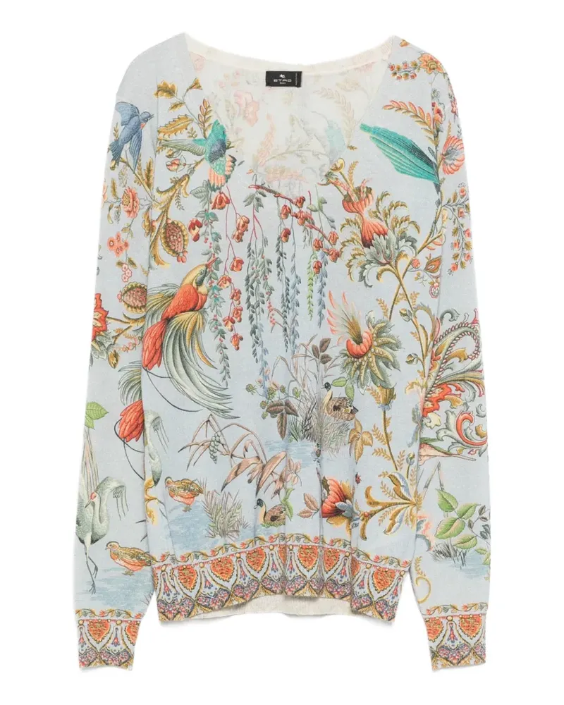 Etro Pullover mit Blumenmuster - Blau Blau