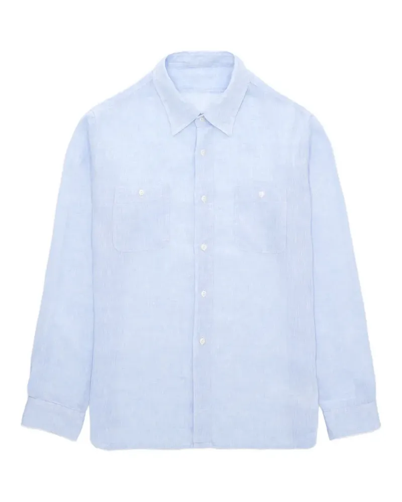 Fortela Work patch-pockets linen shirt - Blau Blau