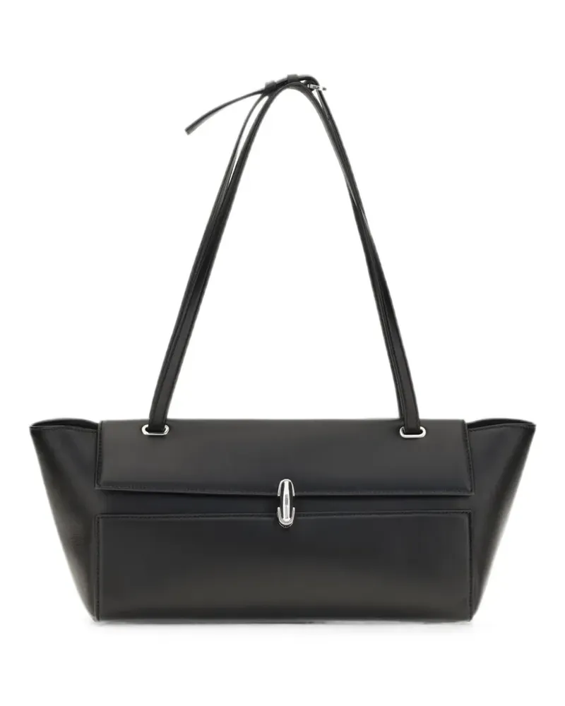 SAVETTE Symmetry Trapeze leather shoulder bag - Schwarz Schwarz