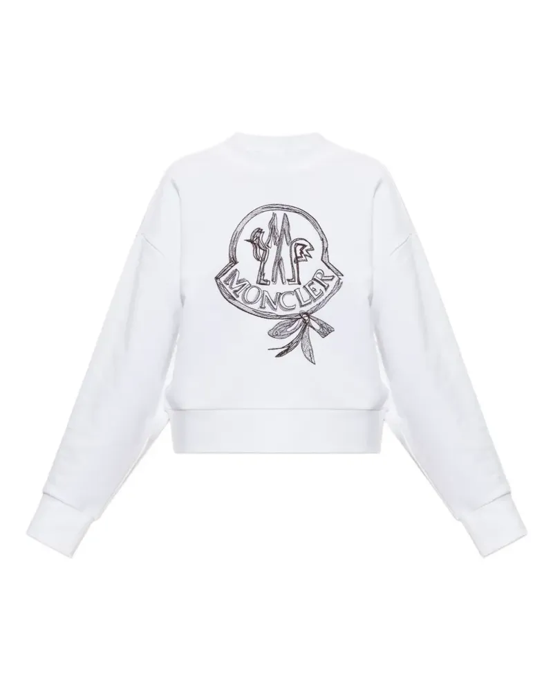 Moncler Sweatshirt mit Logo-Stickerei - Weiß Weiß