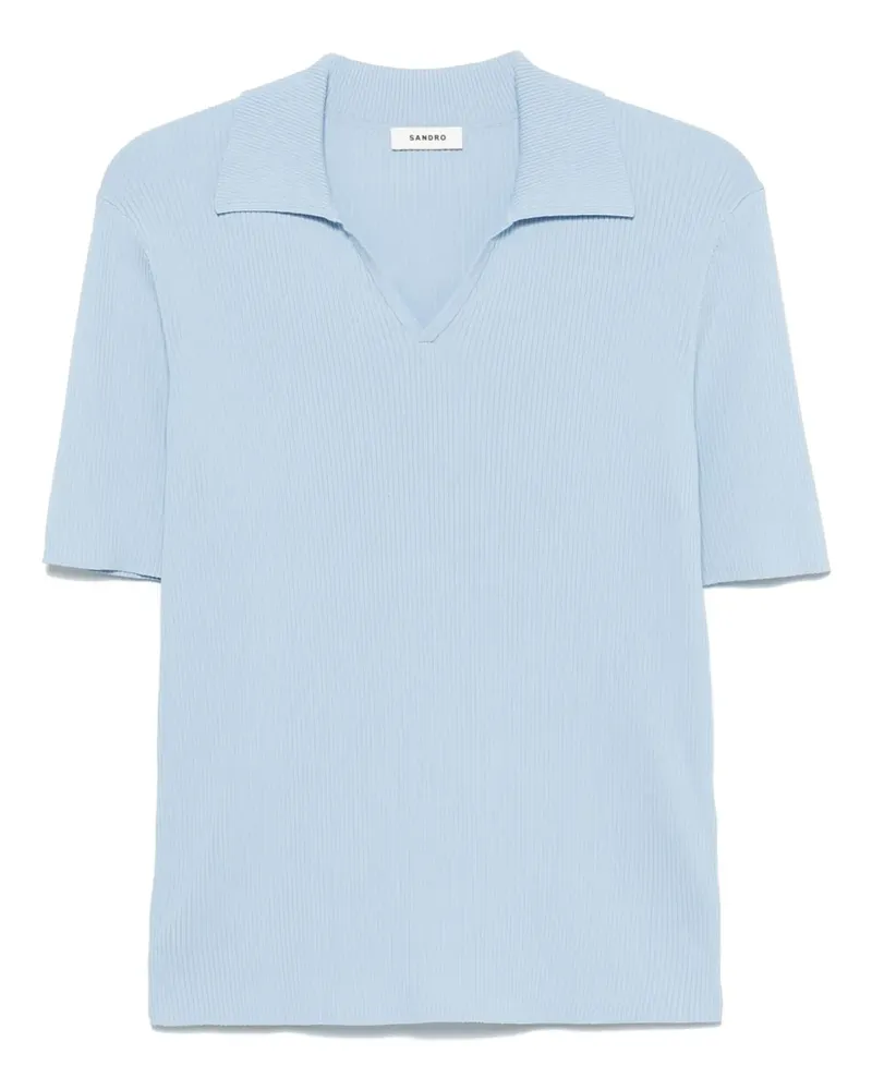 Sandro Poloshirt aus geripptem Strick - Blau Blau