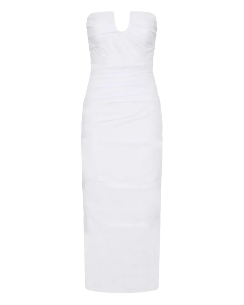 Rachel Gilbert Gerafftes Freda Kleid - Weiß Weiß