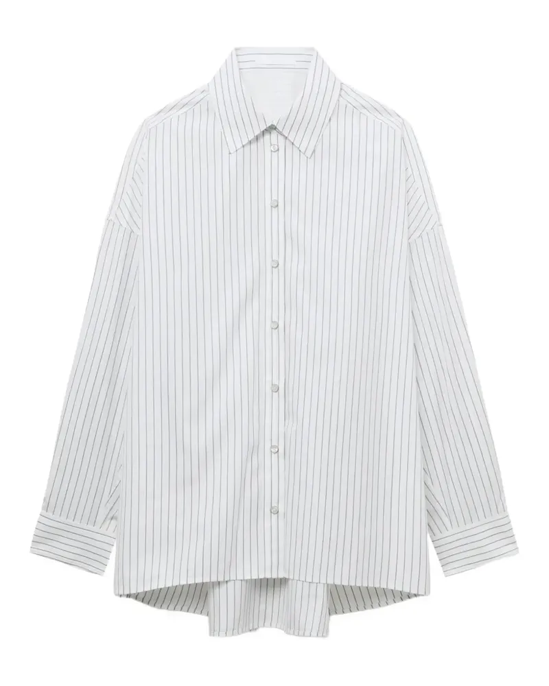 Helmut Lang Gestreiftes Hemd - Weiß Weiß