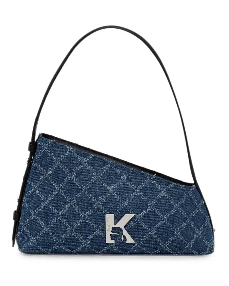 Karl Lagerfeld monogram-pattern asymmetric tote bag - Blau Blau