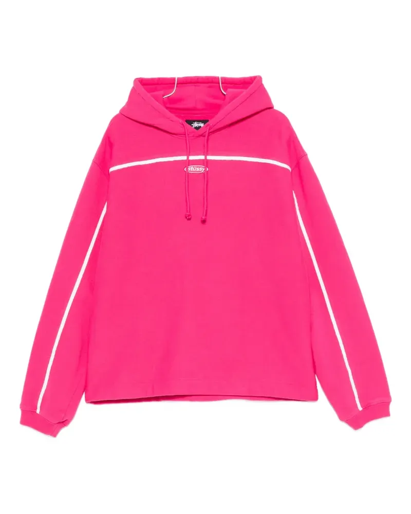 Stüssy Oval piping-detailing logo-patch hoodie - Rosa Rosa