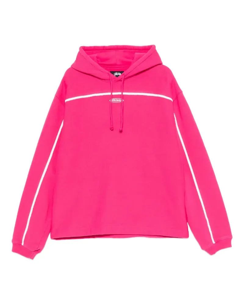 Stüssy Oval piping-detailing logo-patch hoodie - Rosa Rosa
