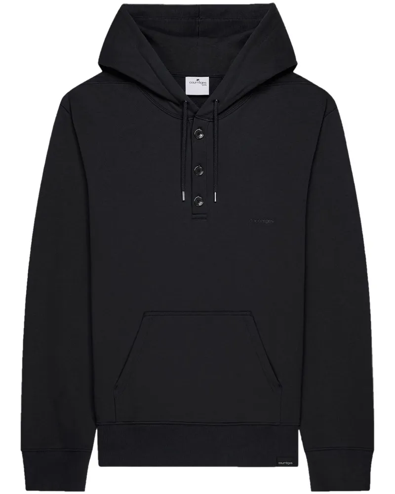 Courrèges Geknöpfter Hoodie - Schwarz Schwarz