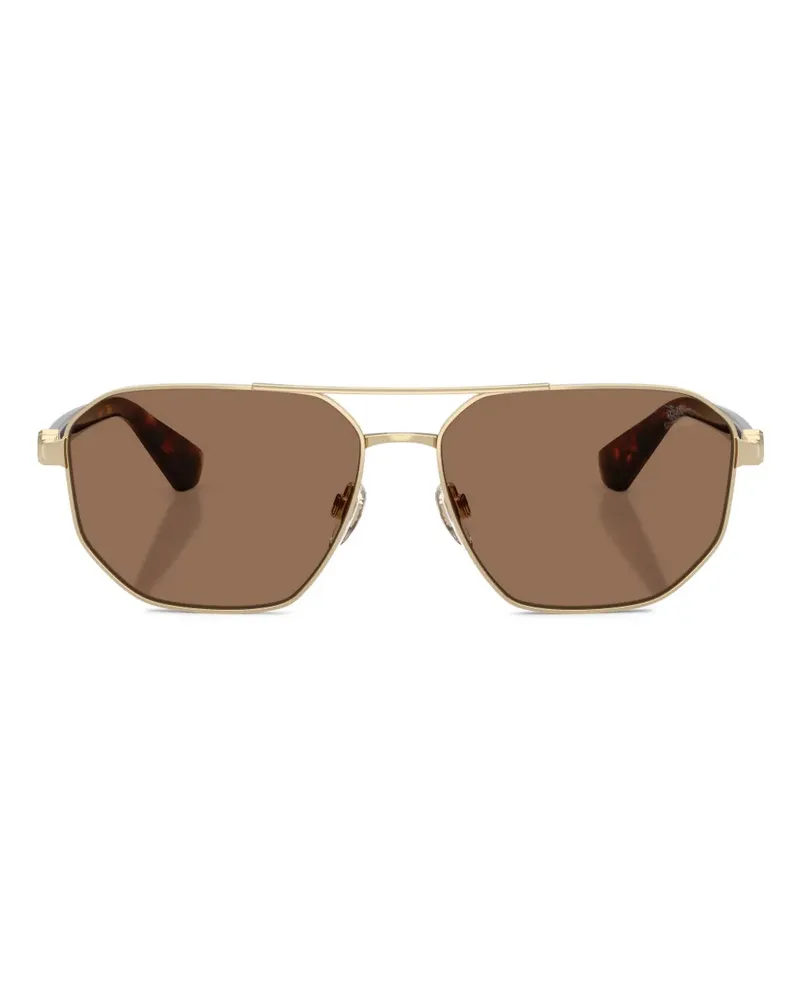 Burberry Sonnenbrille mit geometrischem Gestell - Gold Gold