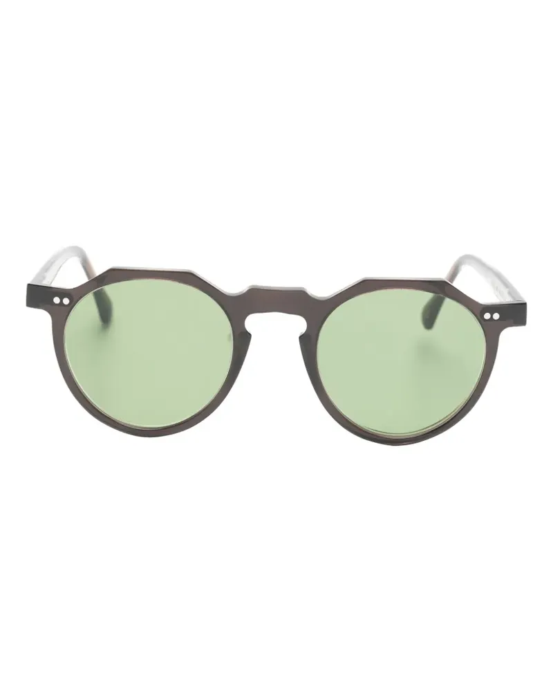 Lesca Bloc Sonnenbrille mit geometrischem Gestell - Braun Braun