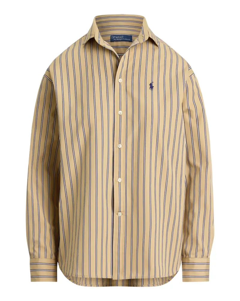 Ralph Lauren Gestreiftes Hemd mit Polo Pony - Nude Nude