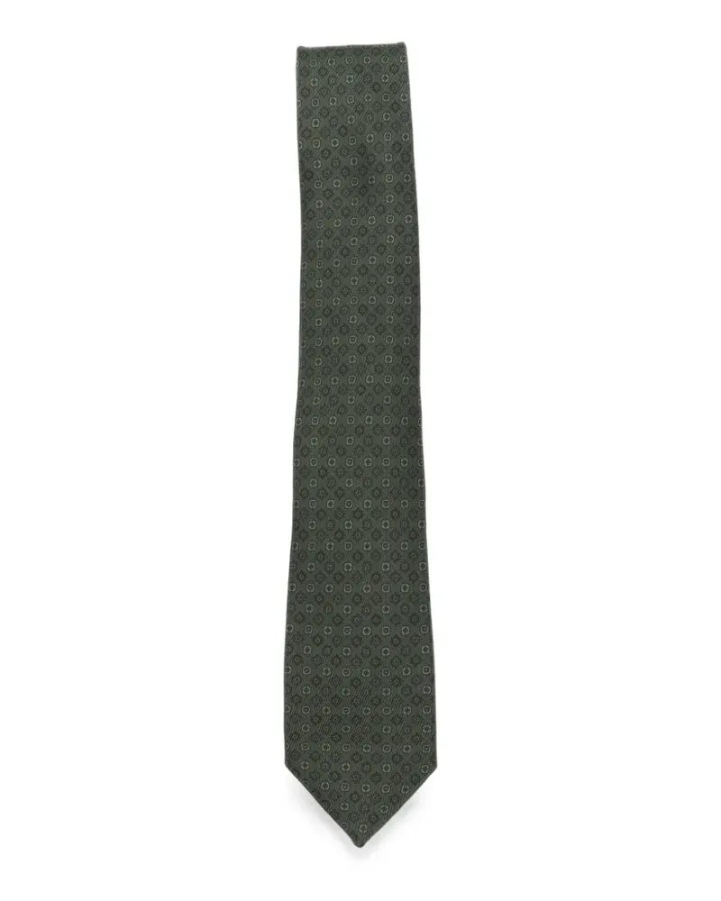 Ferragamo Krawatte mit geometrischem Print - Grün Grün