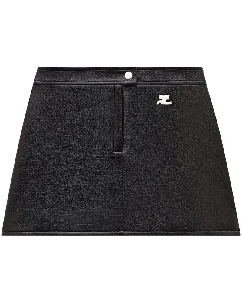 Courrèges Minirock mit Logo-Patch - Schwarz Schwarz
