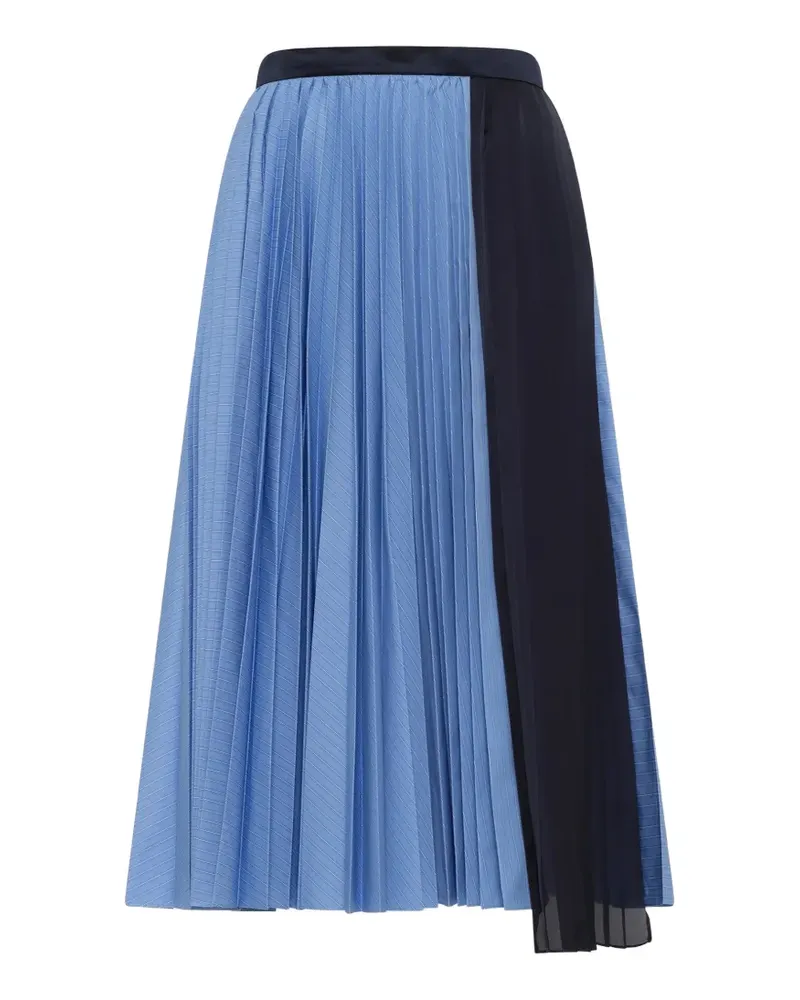 Sacai draped-detail pleated midi skirt - Blau Blau