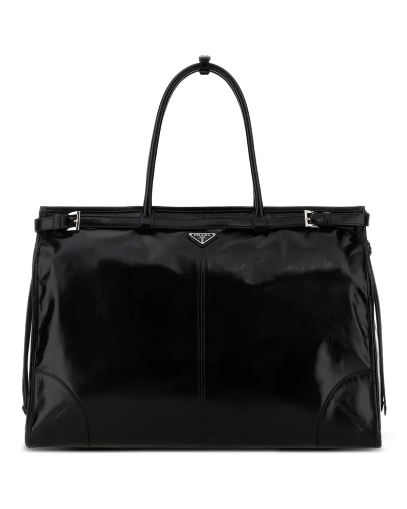 Prada Schultertasche aus Leder - Schwarz Schwarz