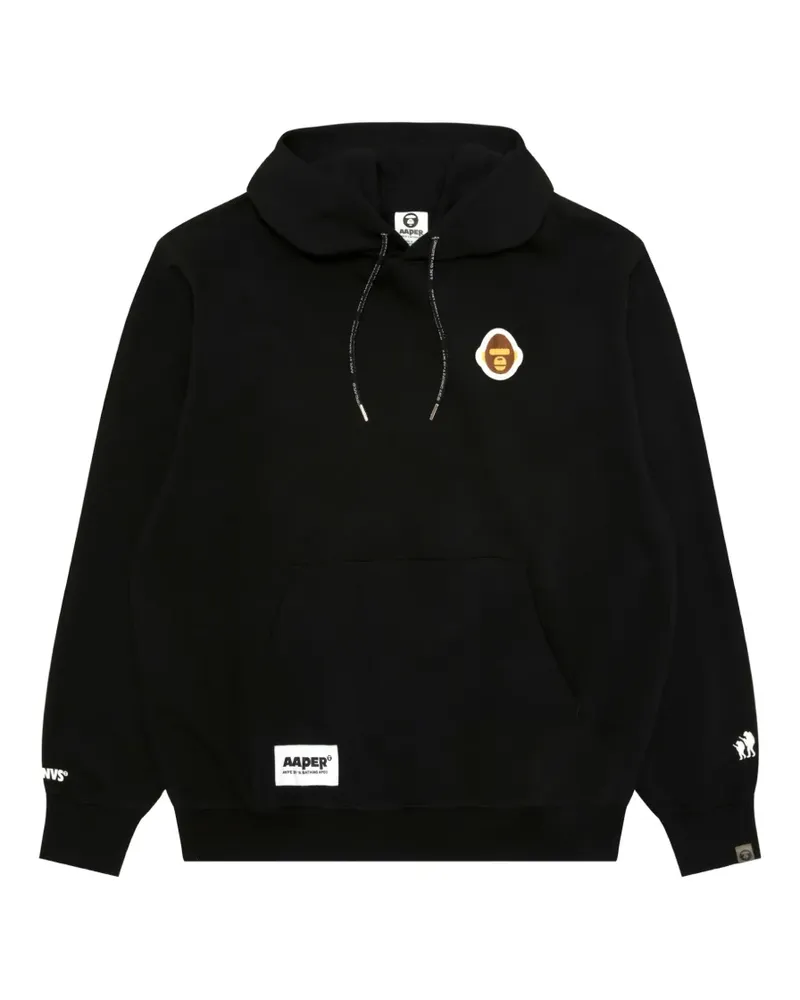 BAPE Basic AAPER logo-embroidered drawstring hoodie - Schwarz Schwarz