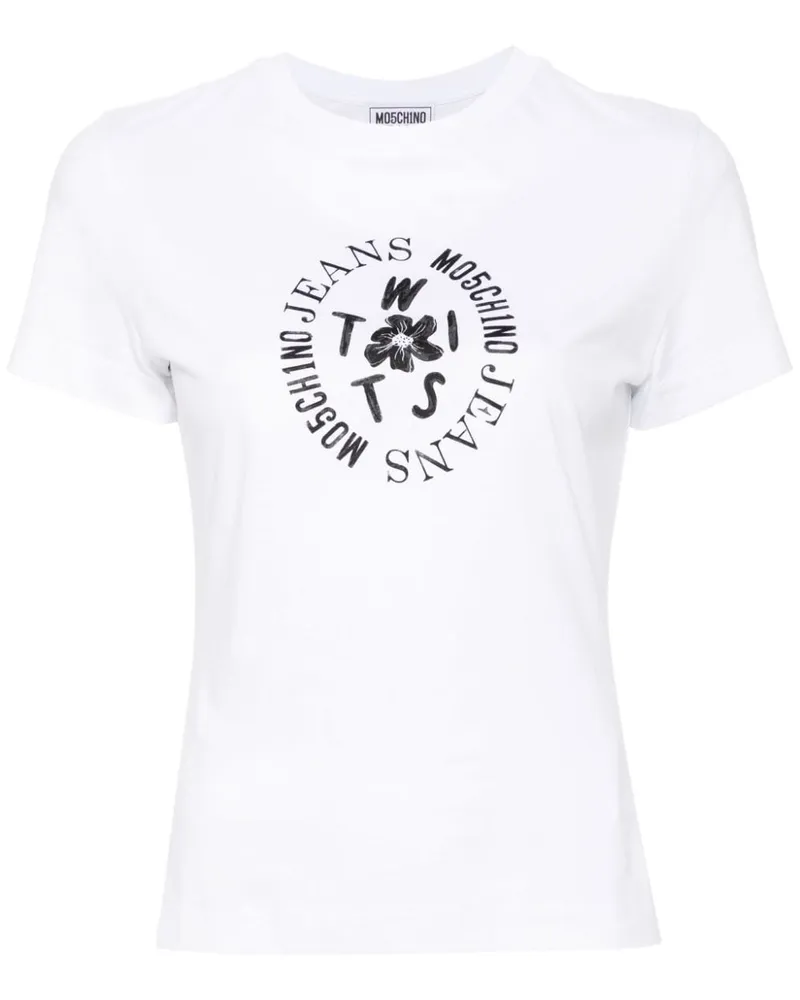 Moschino T-Shirt mit Logo-Print Weiß