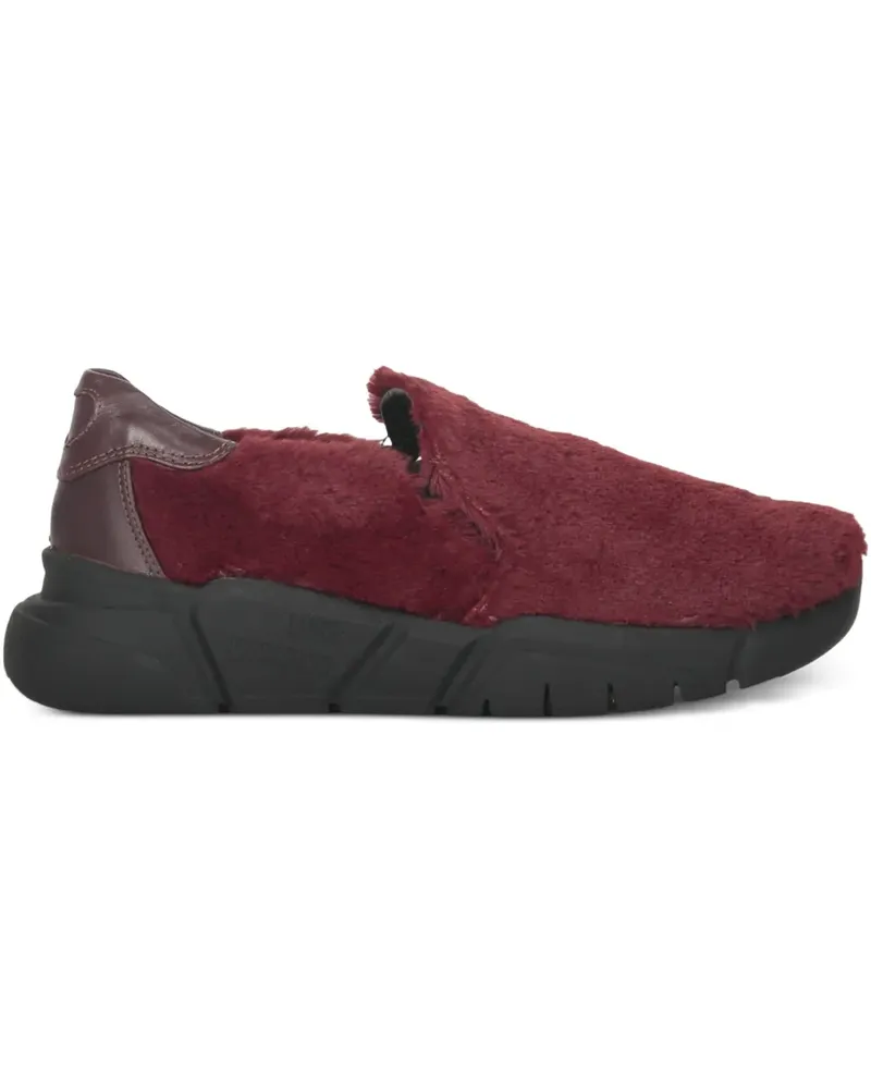 Moschino Slip-On-Sneakers mit Faux Fur - Rot Rot