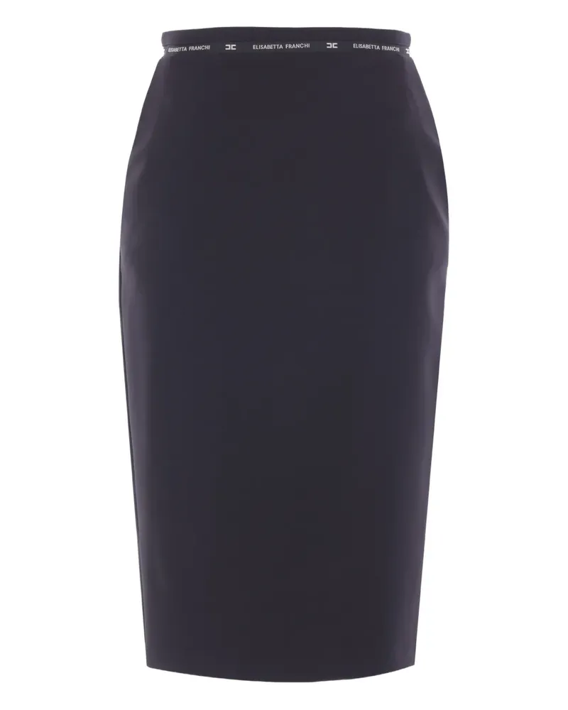 Elisabetta Franchi Midirock mit Logo-Band - Schwarz Schwarz