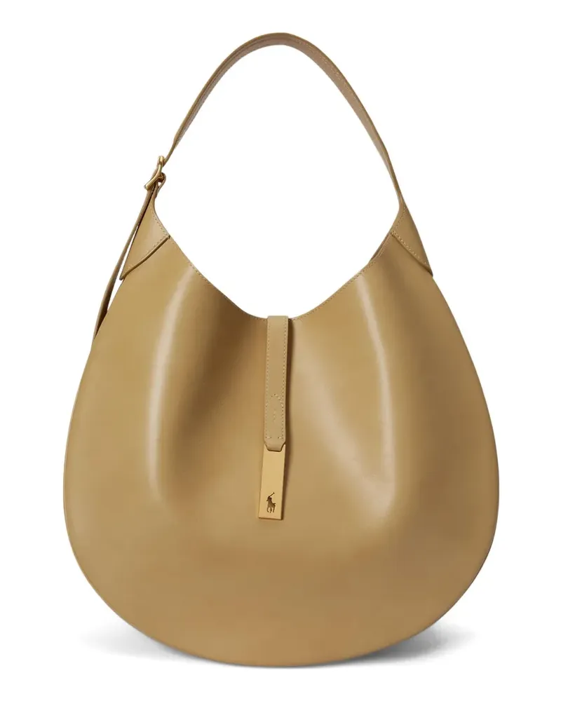 Ralph Lauren Schultertasche mit Pony-Schild - Nude Nude