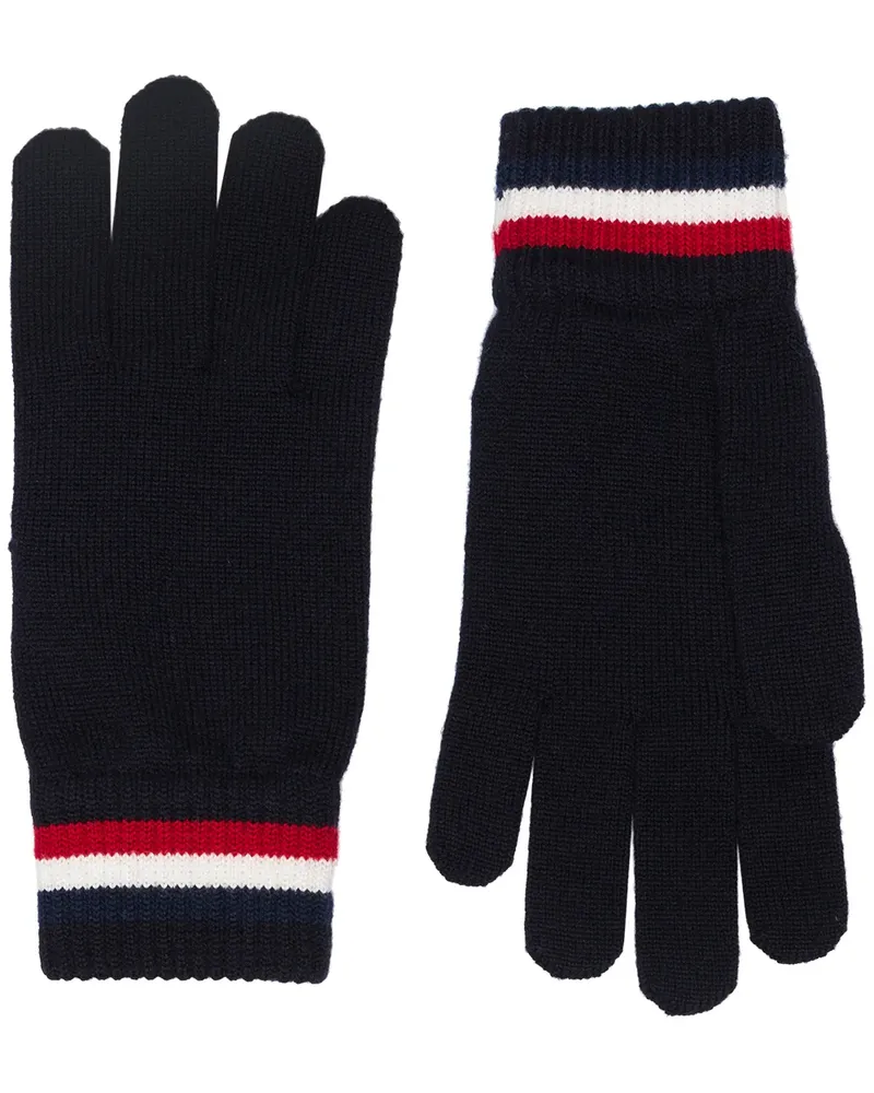 Moncler Handschuhe mit Logo-Patch - Blau Blau