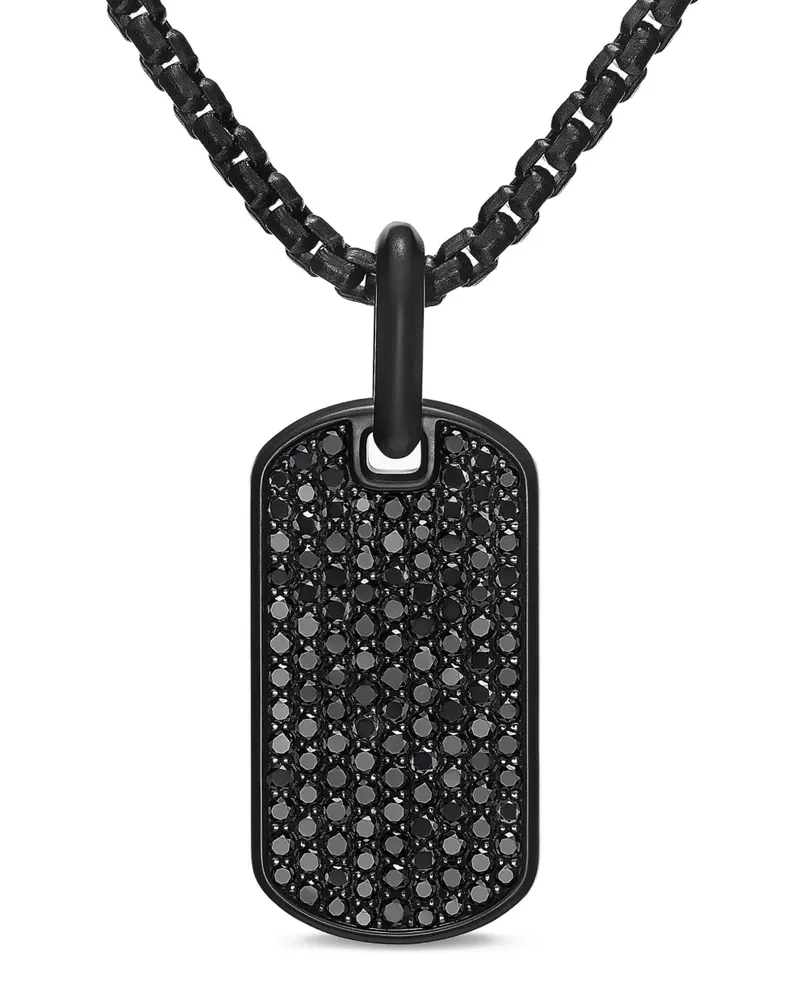 David Yurman Chevron Sterlingsilber-Anhänger mit Diamant 27mm - Schwarz Schwarz