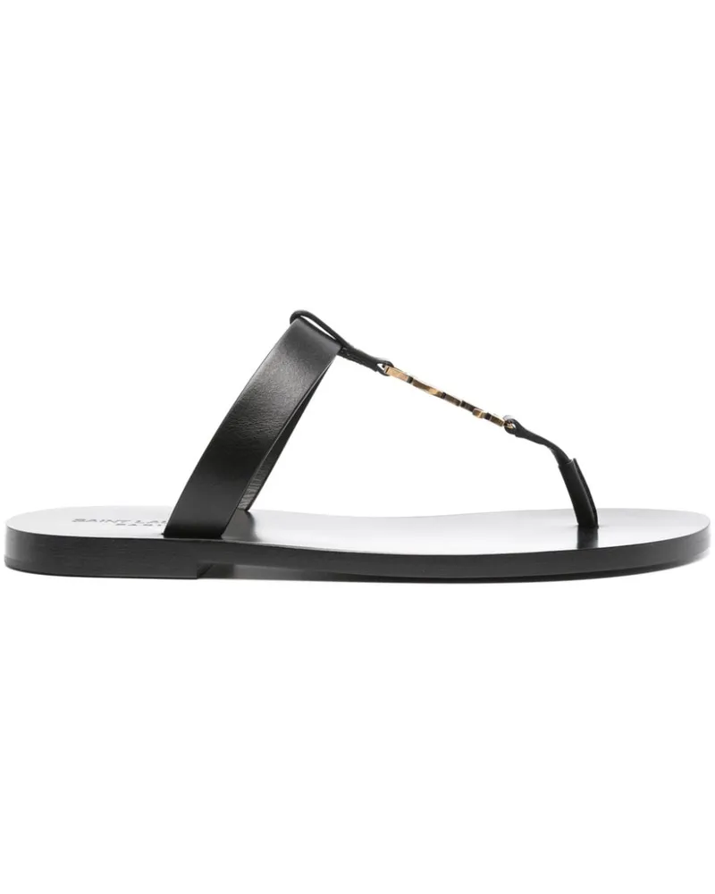 Saint Laurent Cassandre Pantoletten - Schwarz Schwarz