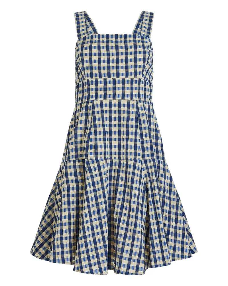 Rosie Assoulin Kariertes Seersucker-Skaterkleid - Blau Blau