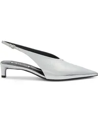 Jil Sander Slingback-Pumps im Metallic-Look Grau