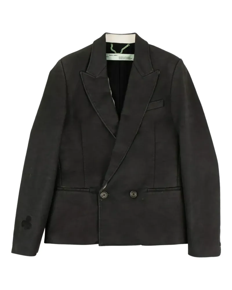 OFF-WHITE Paint Double-Breasted Blazer "Black" - Schwarz Schwarz