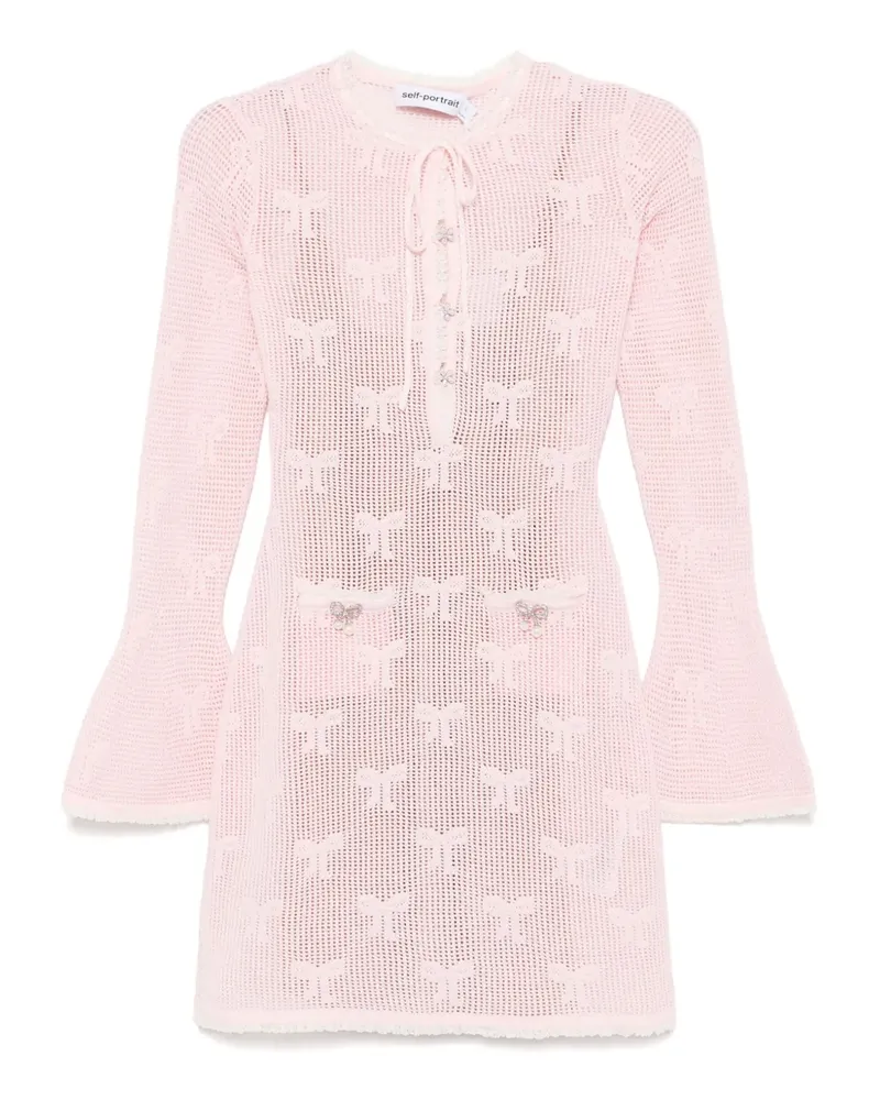 Self-Portrait Minikleid mit Schleife - Rosa Rosa