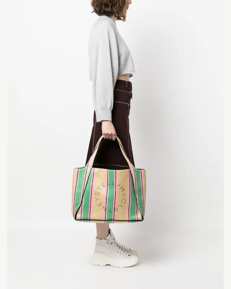 Stella McCartney Shopper mit Streifen - Nude Nude