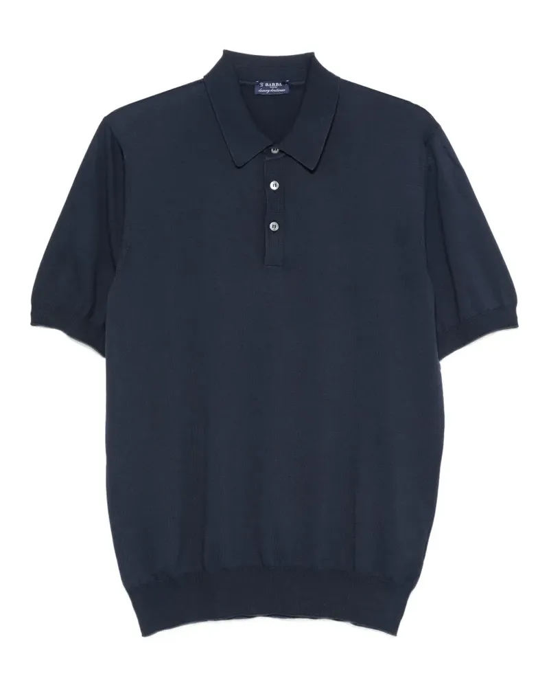 BARBA Poloshirt mit kurzen Ärmeln - Blau Blau