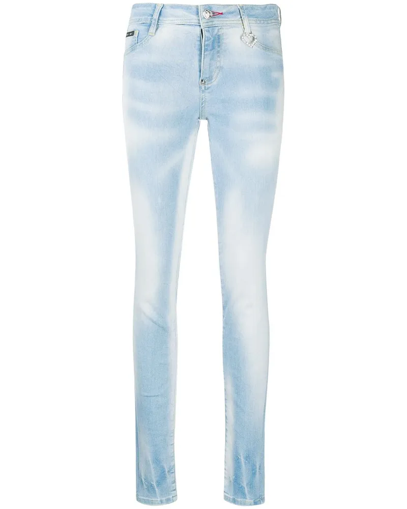 Philipp Plein Hoch sitzende Skinny-Jeggings - Blau Blau