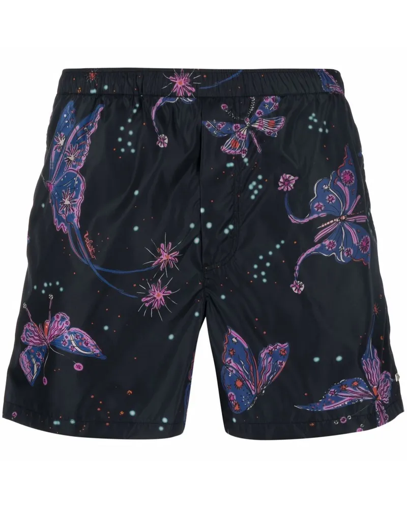 Valentino Garavani Badeshorts mit Schmetterling-Print - Blau Blau