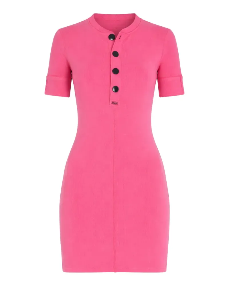 Chloé ribbed-knit short-sleeve dress - Rosa Rosa