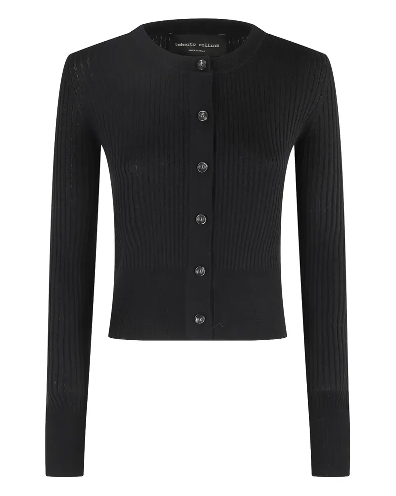 Roberto Collina Gerippter Cardigan - Schwarz Schwarz