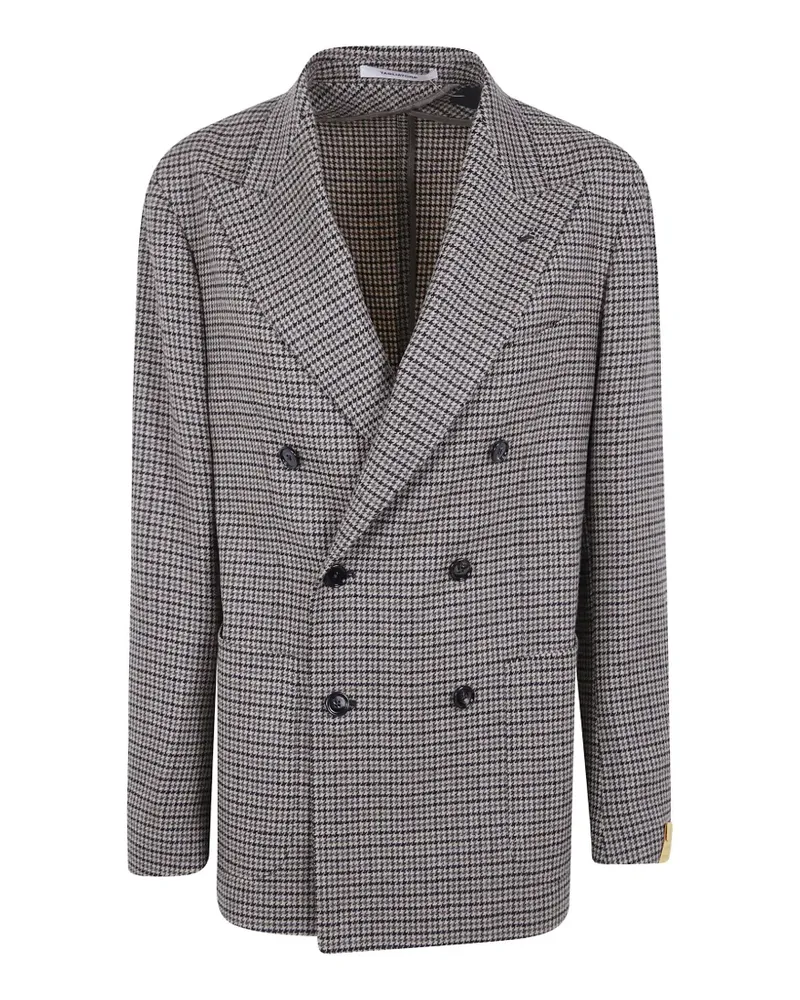 Tagliatore double-breasted houndstooth blazer - Braun Braun