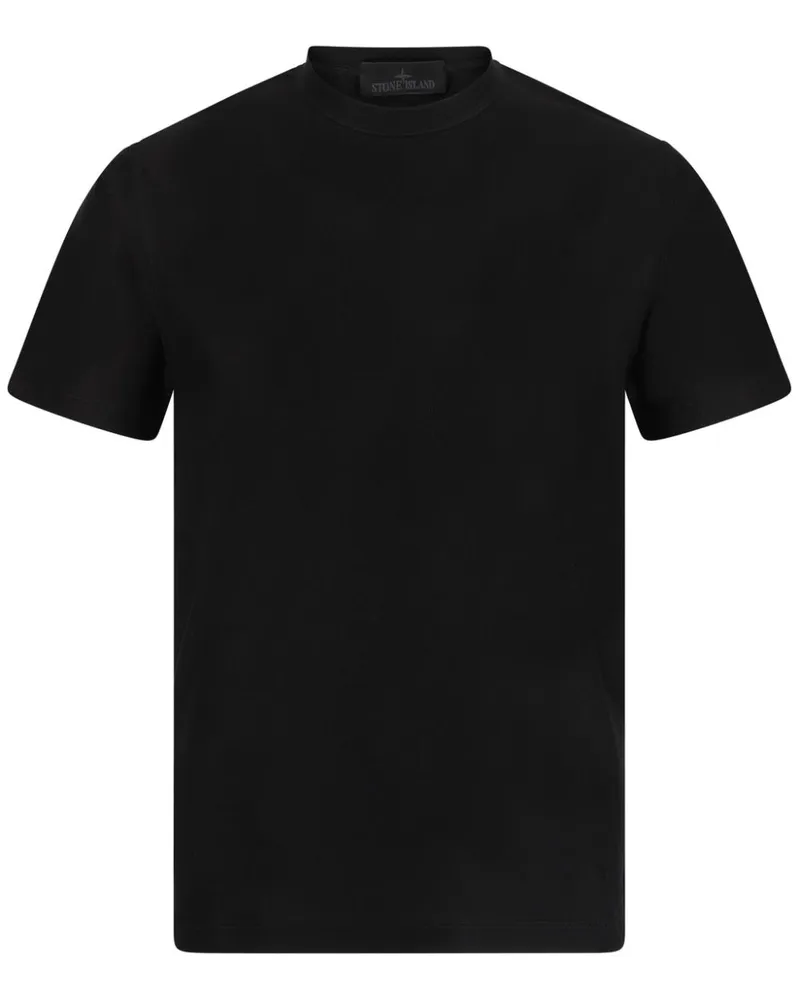 Stone Island T-Shirt aus Baumwolle Schwarz