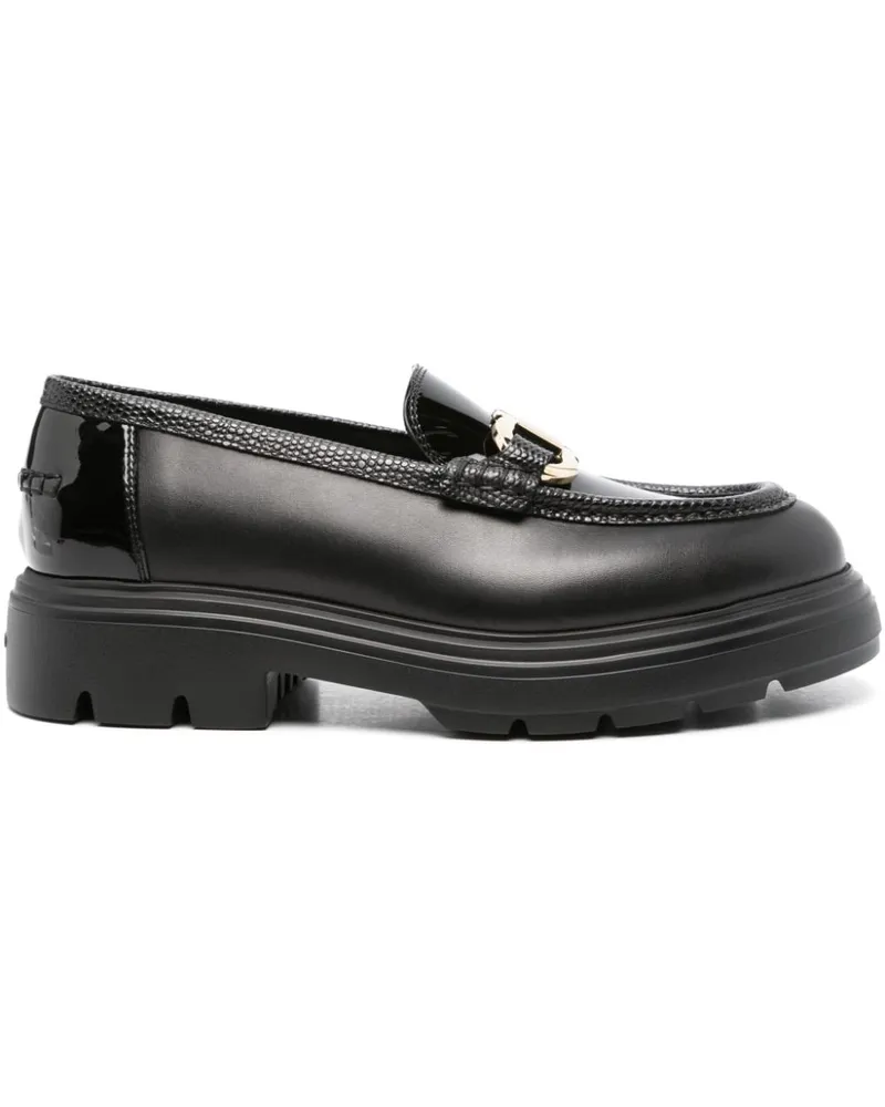 Ferragamo Loafer mit Gancini-Schild Schwarz