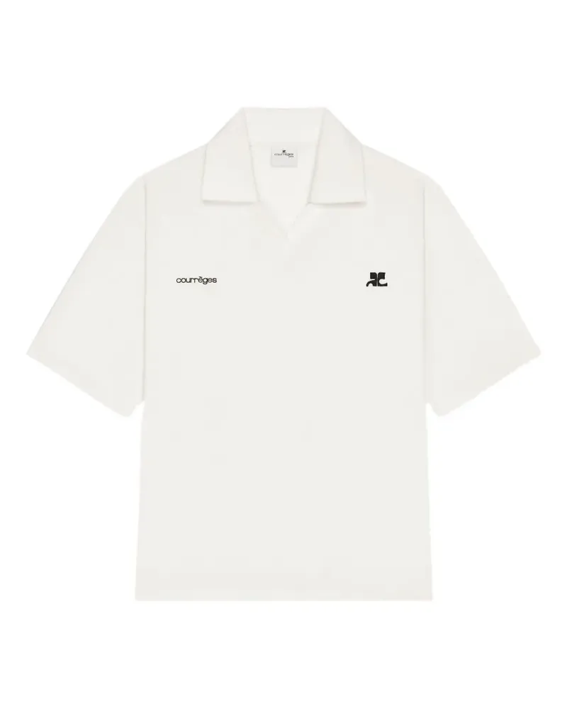 Courrèges Poloshirt mit Logo - Weiß Weiß
