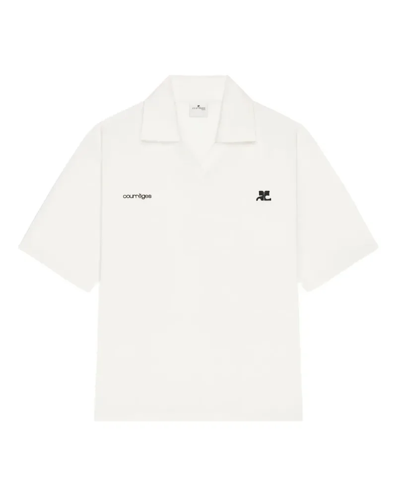 Courrèges Poloshirt mit Logo - Weiß Weiß