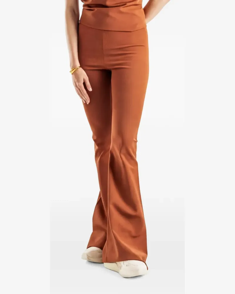 Rick Owens fine-knit flared trousers - Orange Orange