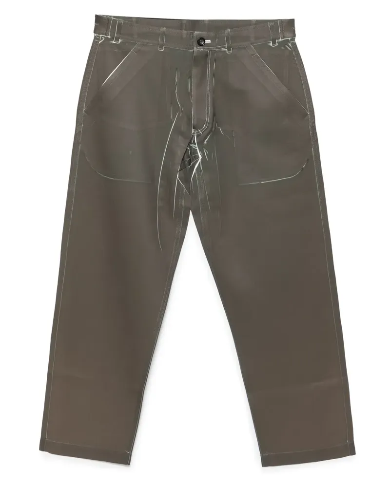 Comme des Garçons Hose mit grafischem Print - Grün Grün