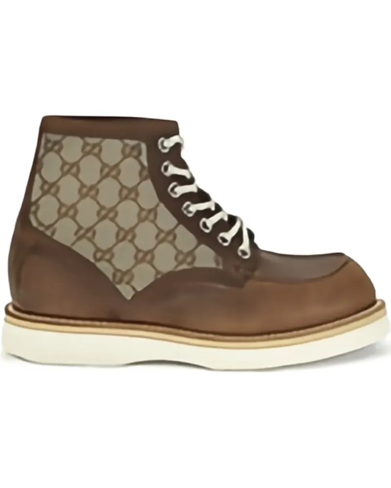 Gucci GG-monogram leather boots - Braun Braun