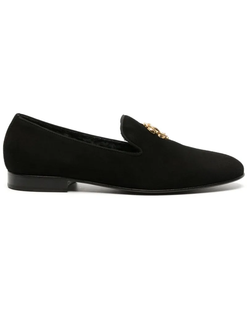 Roberto Cavalli Loafer mit Logo-Schild Schwarz