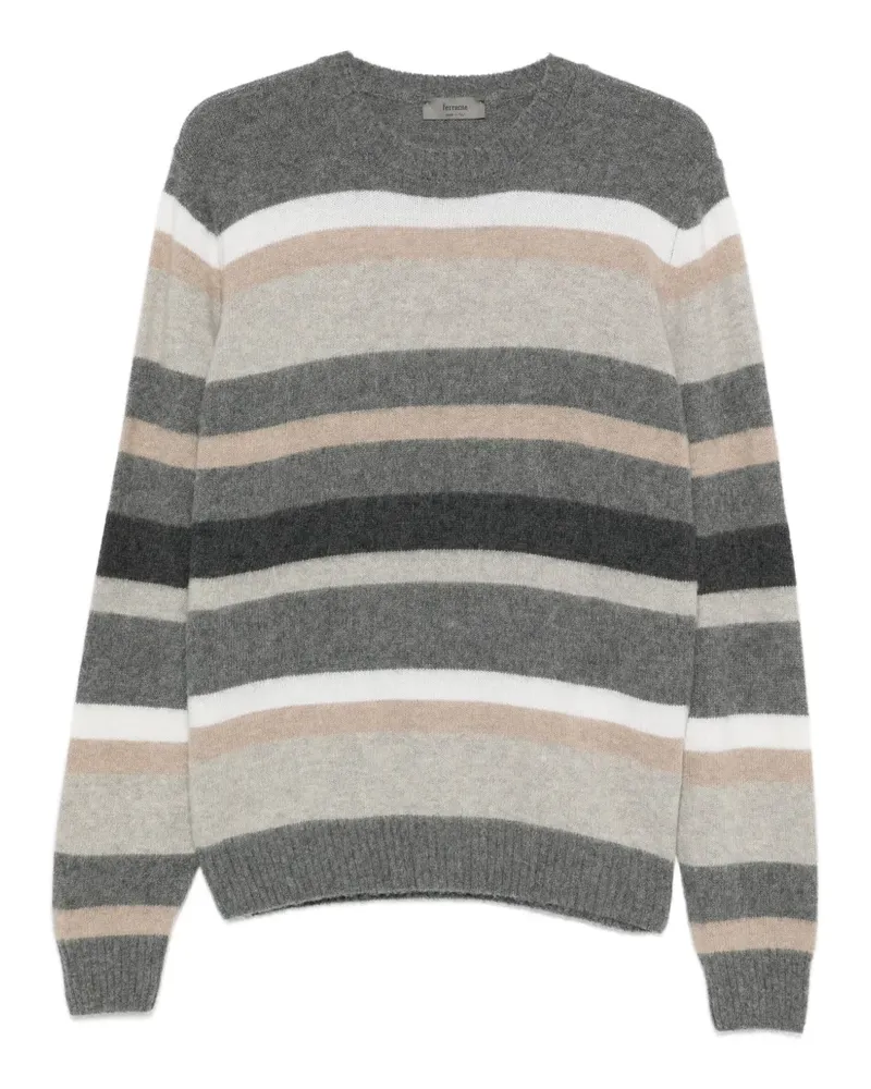 Ferrante Gestreifter Pullover mit rundem Ausschnitt - Grau Grau