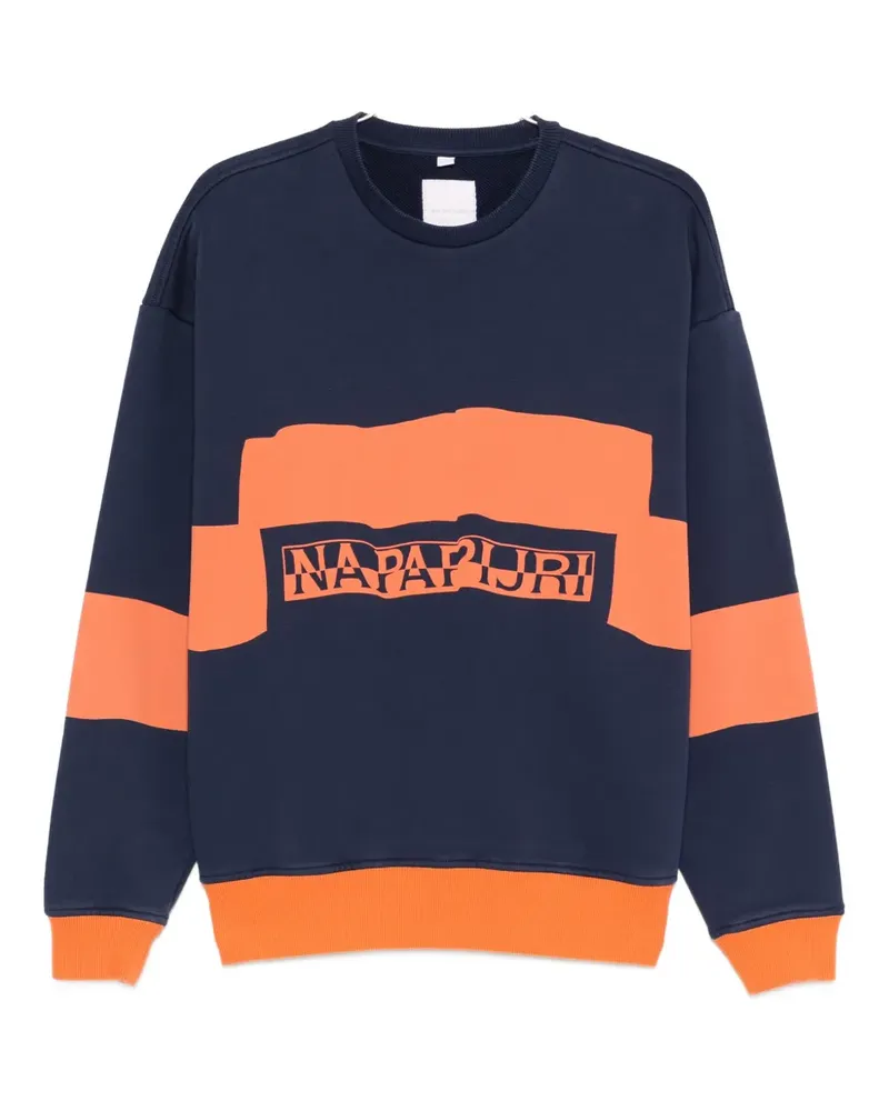 Napapijri Gestreiftes Sweatshirt mit Logo - Blau Blau
